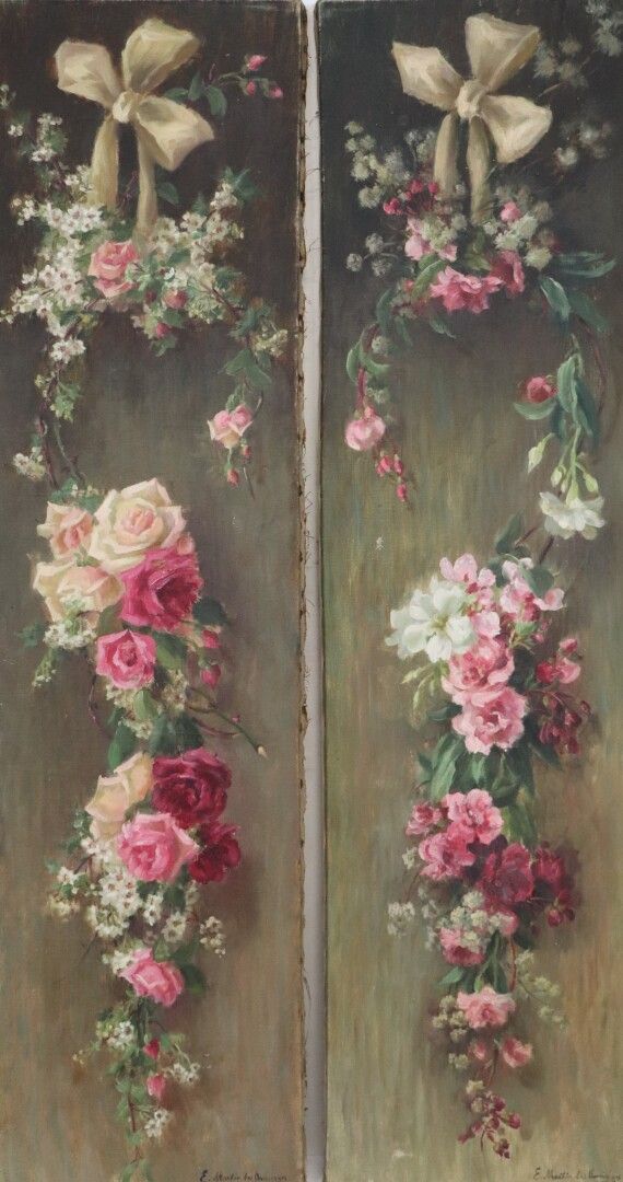 Null Elisabeth MARTIN DES AMOIGNES (1858-1936).

Bouquets de fleurs noués. 

Pai&hellip;