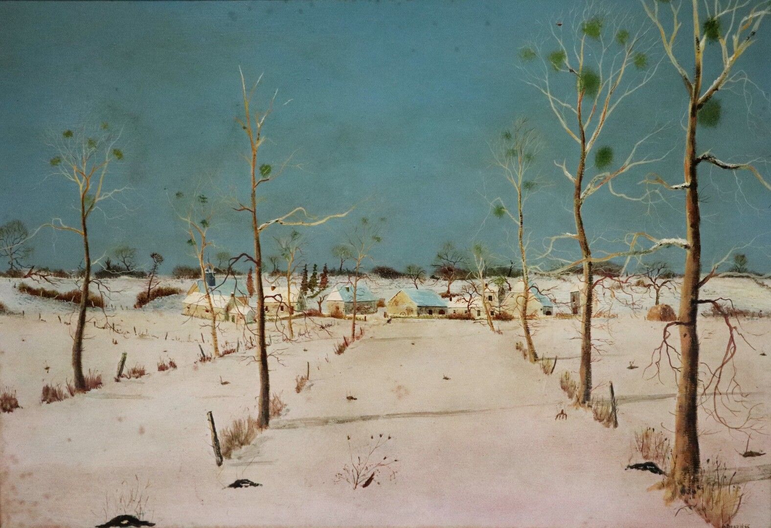 Null Michel BESZIE (né en 1940).

Paysage d'hiver en nivernais.

Huile sur panne&hellip;