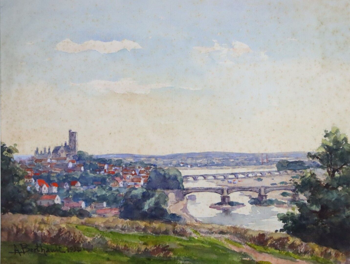 Null Auguste BERTHAULT (1862-1942).

Vue de Nevers depuis les hauteurs de Marzy.&hellip;