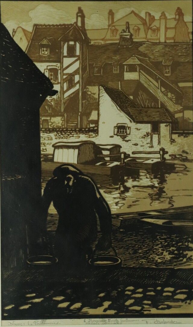 Null Fernand CHALANDRE (1879-1924).

Nevers, la poissonnerie. 

Gravure sur bois&hellip;