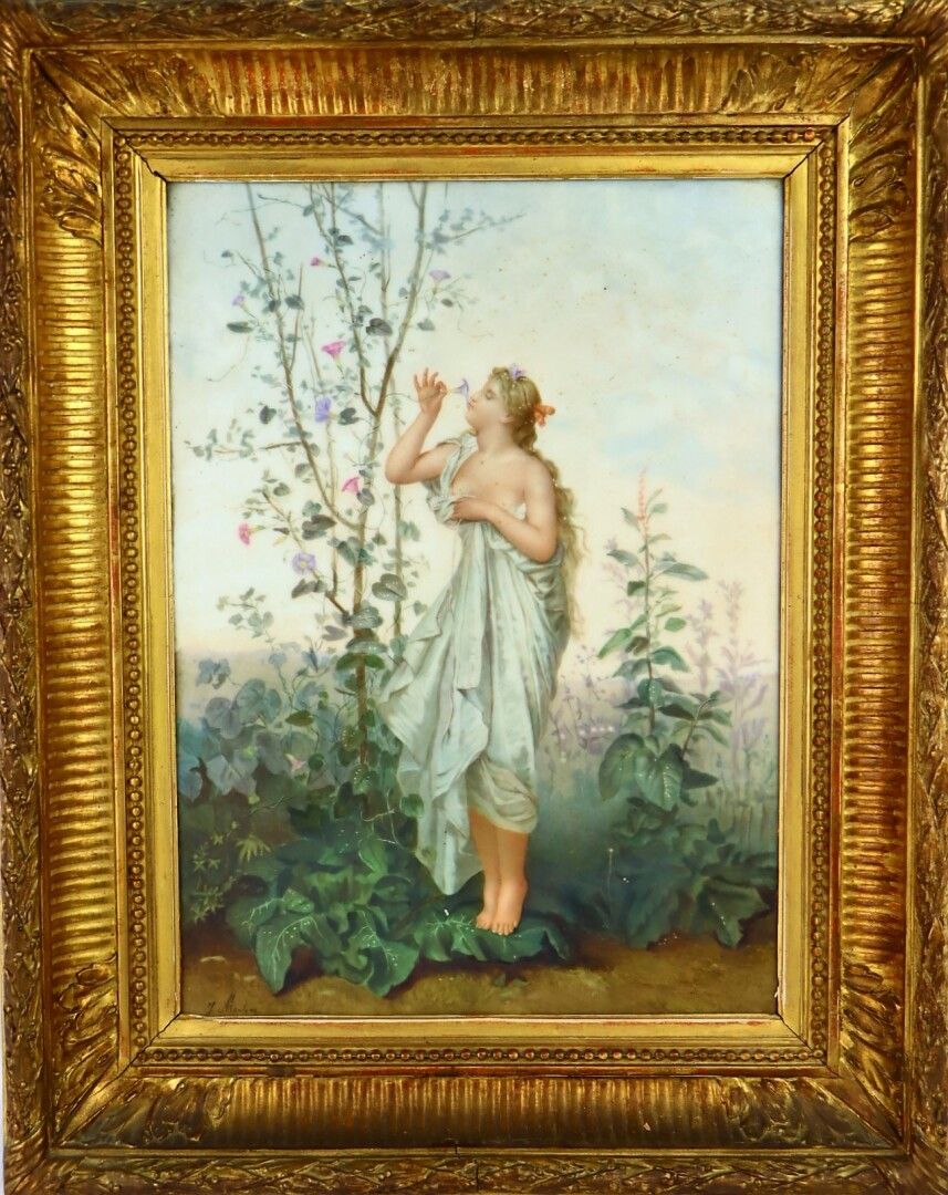 Null Ecole française du XIXème siècle.

Flore respirant un liseron.

Peinture su&hellip;