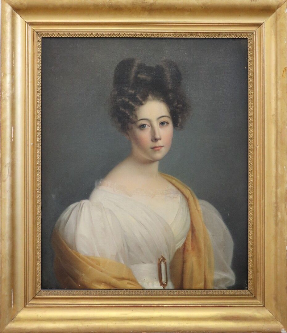 Null Ecole française du XIXème siècle.

Portrait de femme.

Huile sur toile.

H_&hellip;