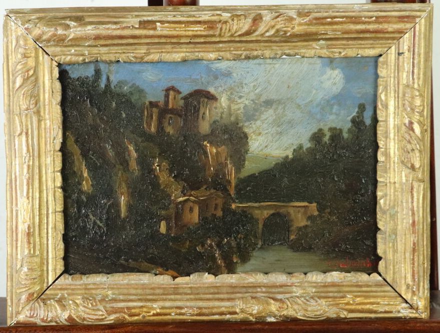 Null Ecole italienne du début du XIXème siècle.

Paysage à l'aqueduc.

Huile sur&hellip;