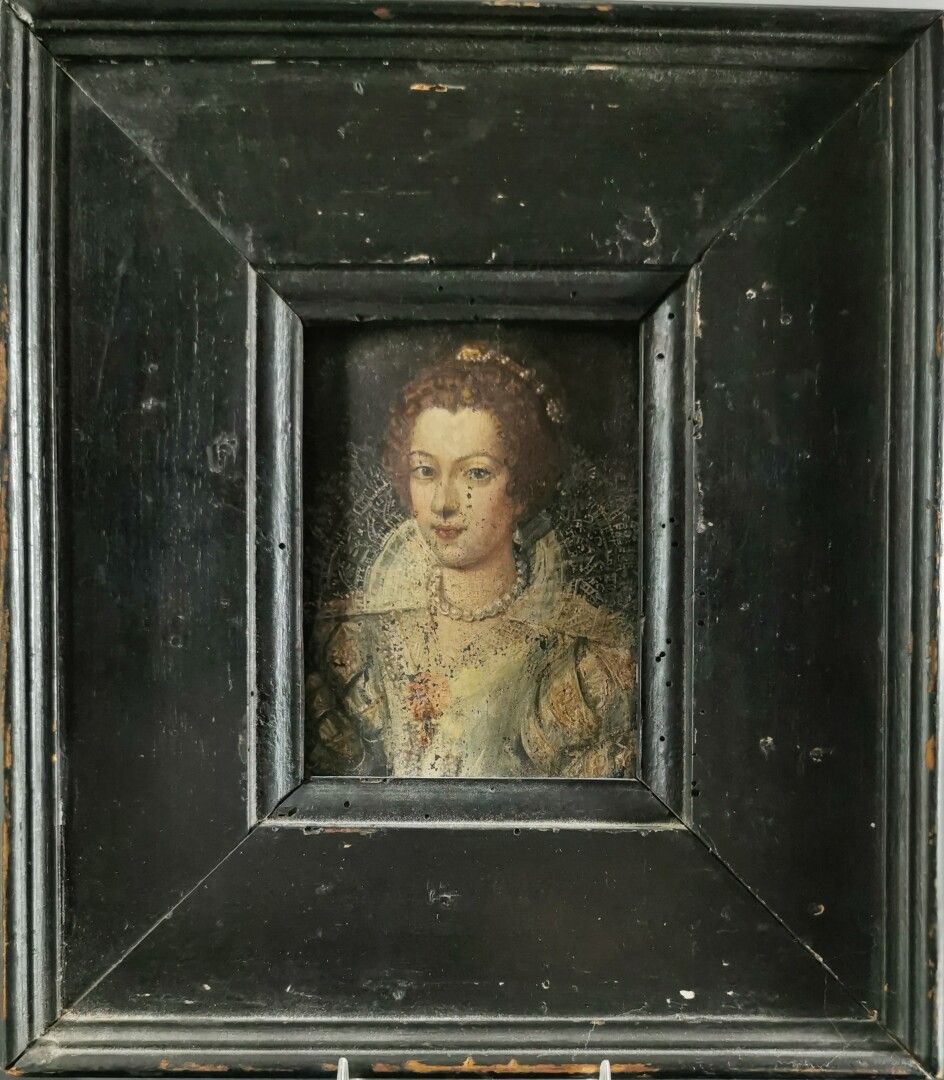 Null Ecole étrangère du XVIIème ou du XVIIIème siècle.

Portrait de femme à la c&hellip;