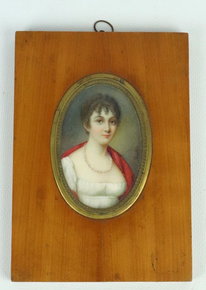 Null COURTOIS (actif au XIXème siècle), 

Portrait de femme au collier de perles&hellip;
