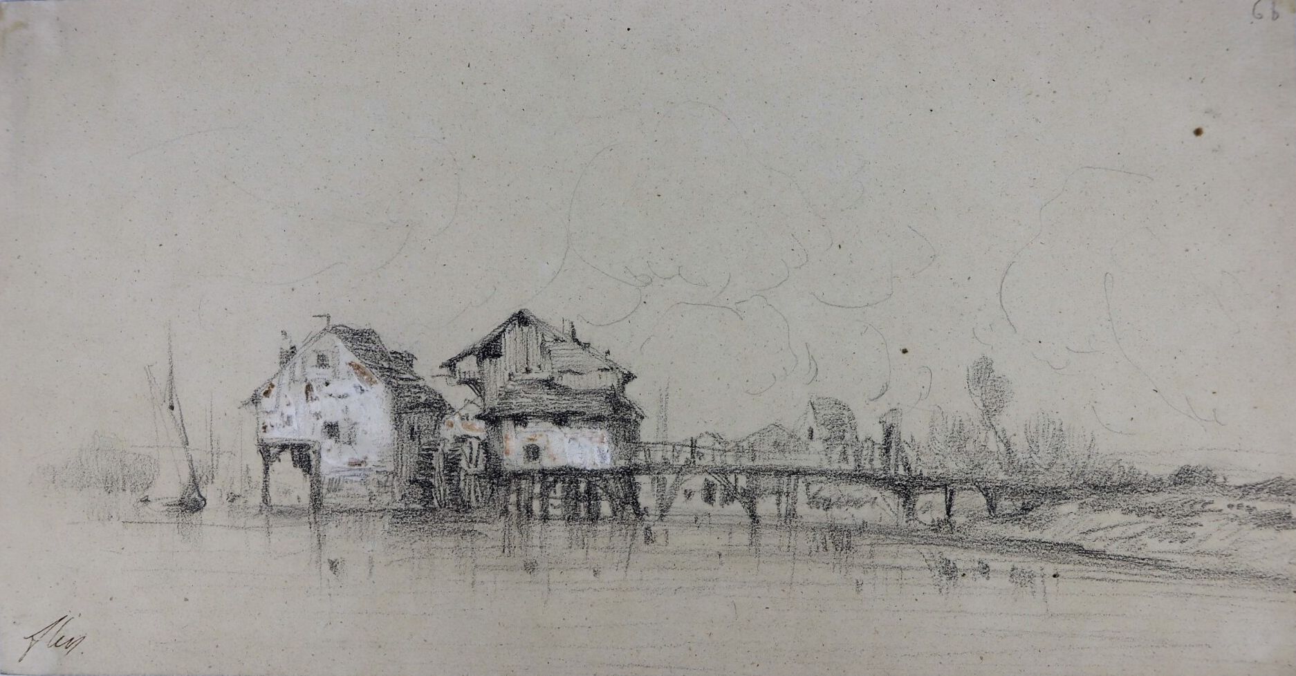 Null Camille FLERS (1802-1868)

Moulin et pont.

Crayon noir et aquarelle

Signé&hellip;