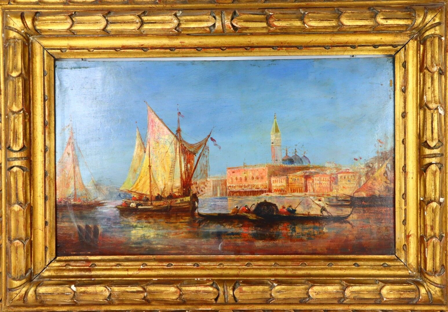 Null Félix ZIEM (1821-1911), dans le gout de. 

Vue de Venise. 

Huile sur panne&hellip;