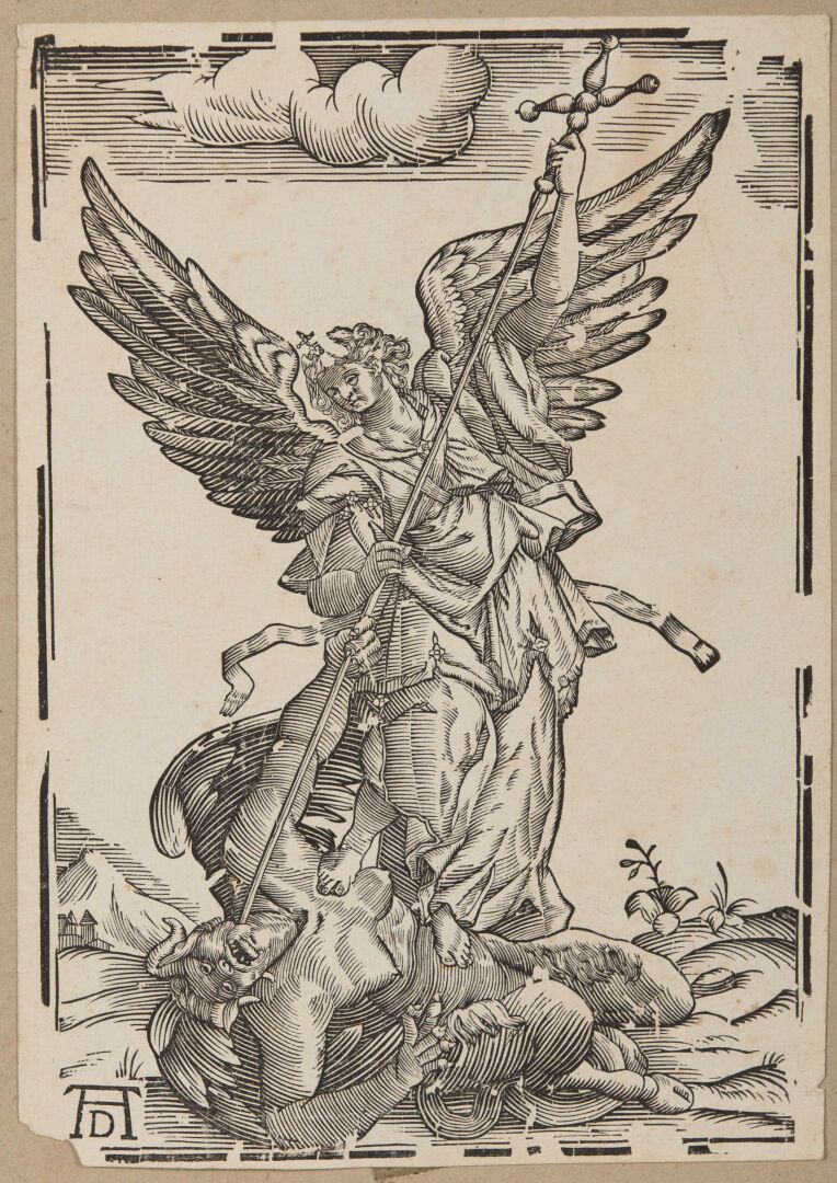 Null Albrecht DÜRER (1471-1528), d'après.

Saint Michel terrassant le démon.

Gr&hellip;