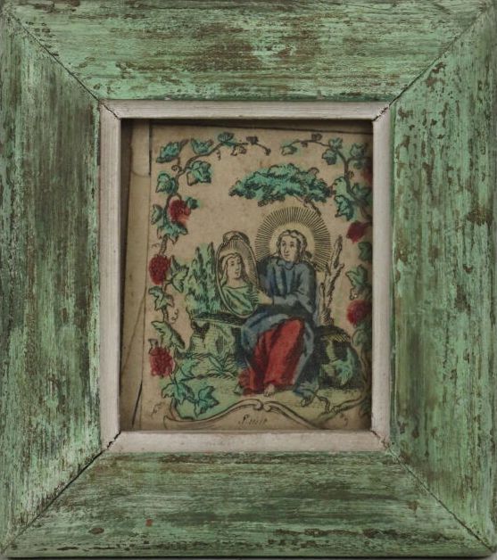 Null 圣-亚历山大。

木刻版画，彩色。

18世纪。

高_11,5厘米，宽_10厘米