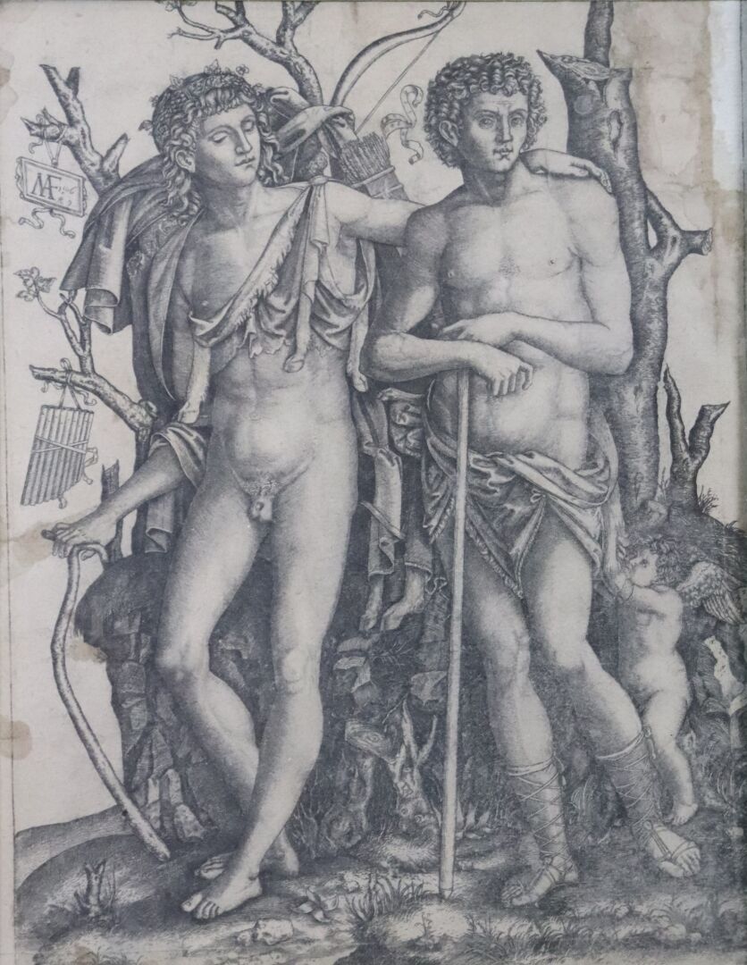 Null Marcantonio RAIMONDI (c.1480-1527/34), después.

Apolo y Jacinto.

Grabado.&hellip;