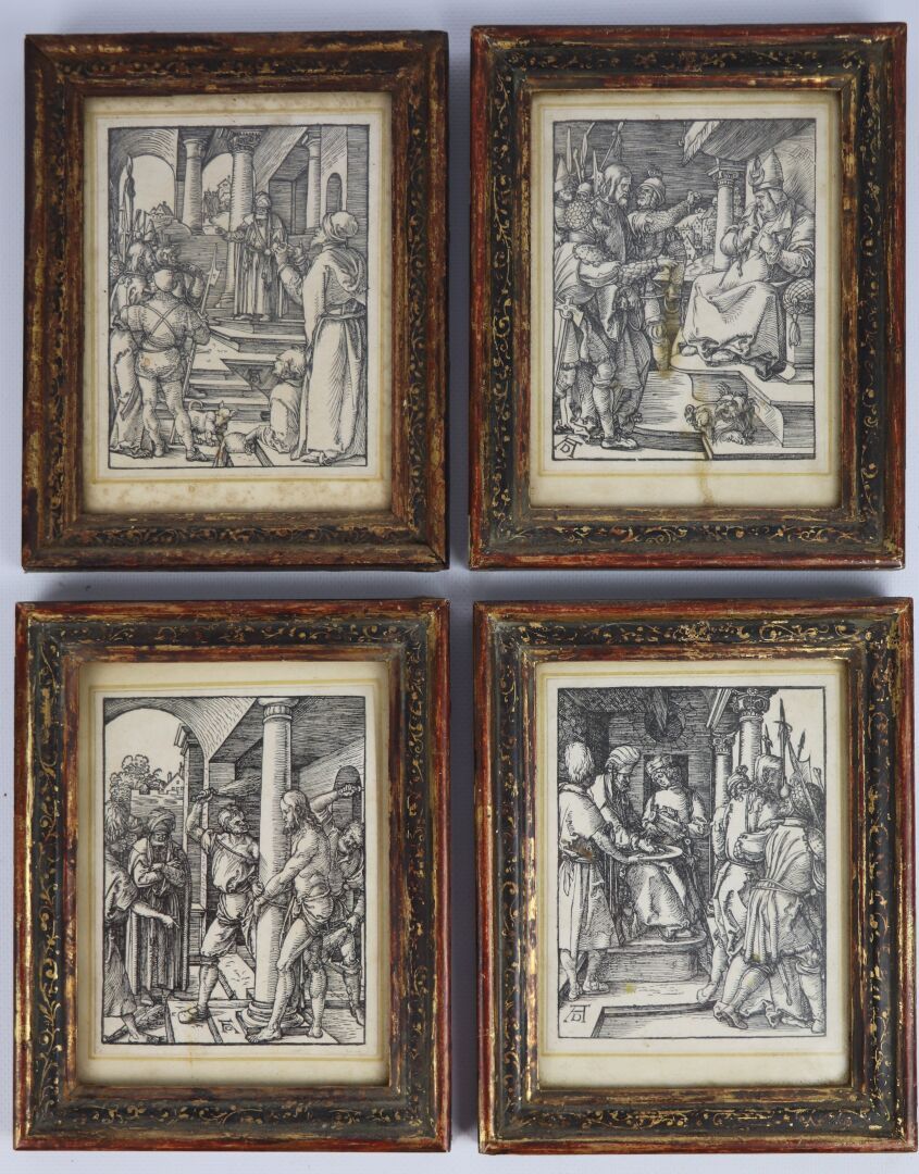 Null Albrecht DÜRER (1471-1528), after.

基督在彼拉多面前。

彼拉多洗手。

鞭打。

基督在该亚法面前。

由4幅木&hellip;