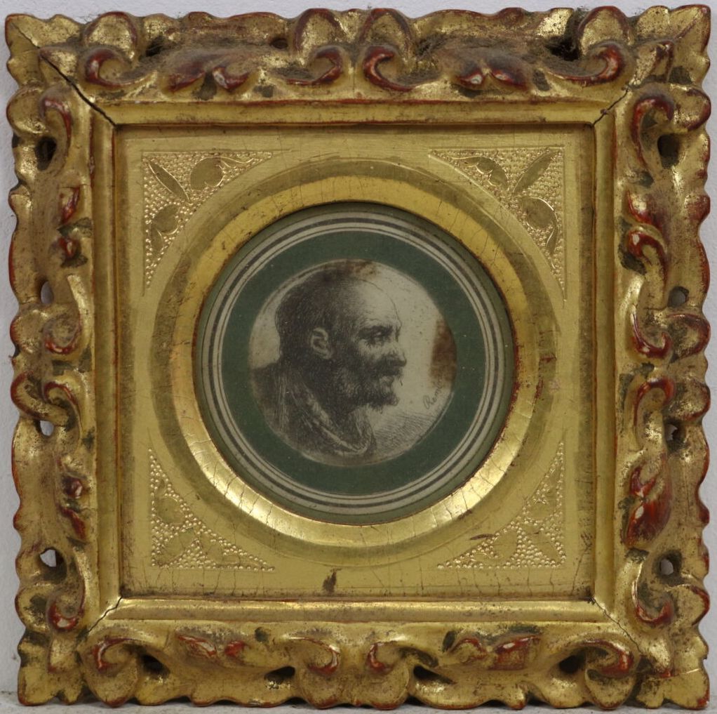 Null REMBRANDT VAN RIJN (1606-1669), 后。

一个男人的侧面肖像 - 可能是艺术家的父亲。

黑色雕版，通体字，在版上签名。&hellip;