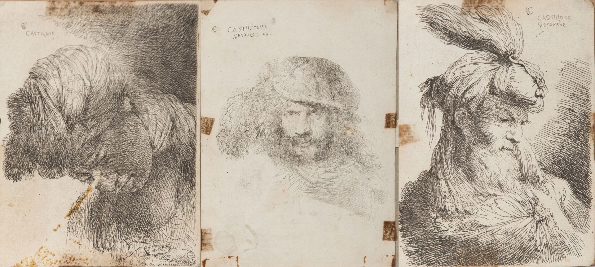 Null Giovanni Benedetto CASTIGLIONE (1609-1664), d'après.

Autoportrait et homme&hellip;