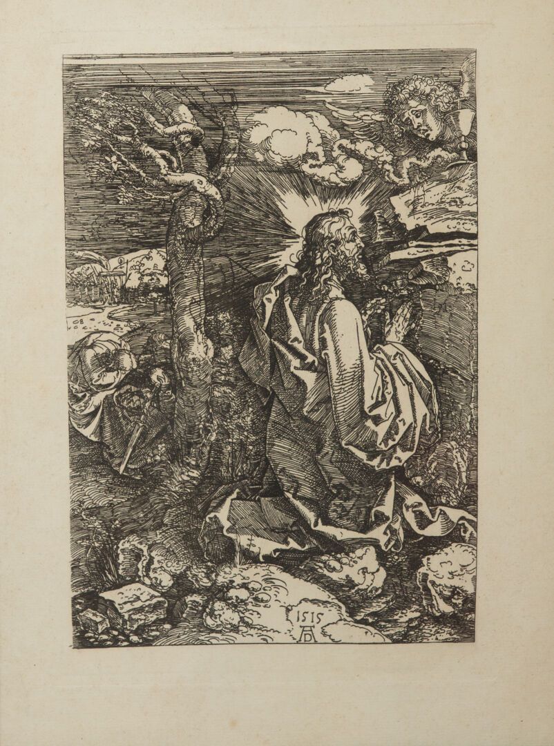 Null Albrecht DÜRER (1471-1528), after.

基督在橄榄园。

拉纳水印纸上的黑色雕刻。

高_22厘米，宽_15厘米，不包&hellip;