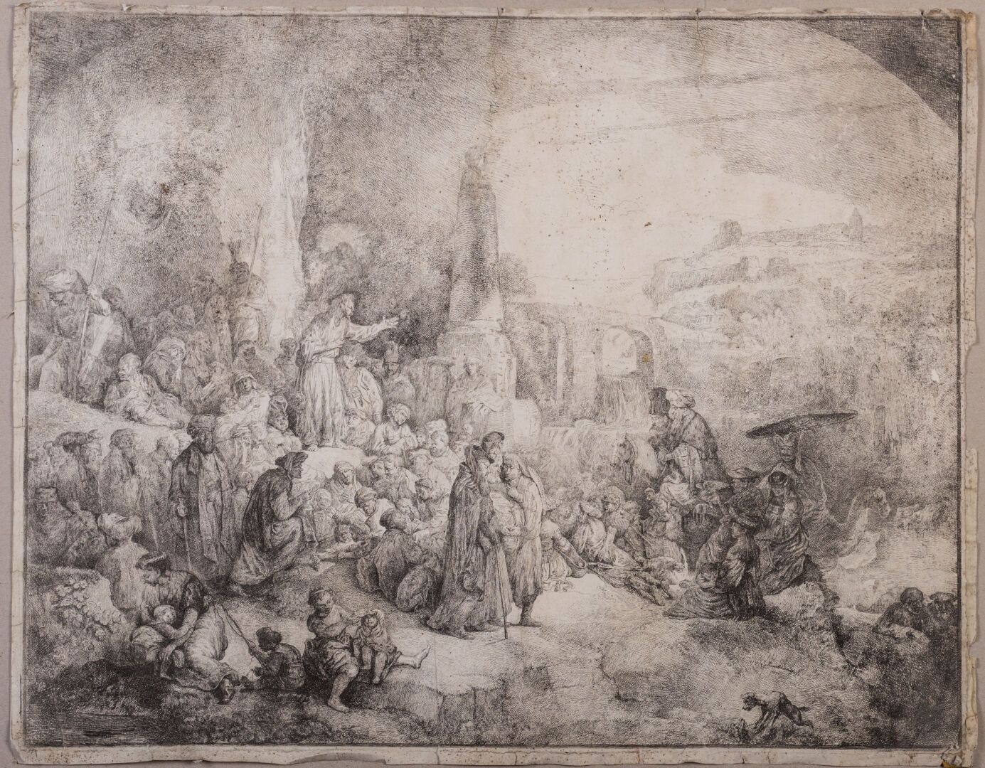 Null REMBRANDT VAN RIJN (1606-1669), d'après.

La prédication de Saint-Jean Bapt&hellip;