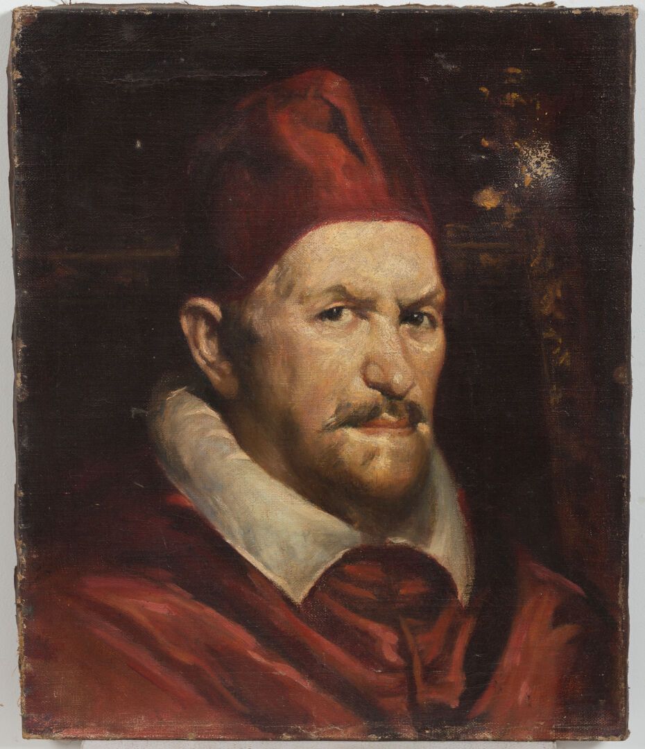Null Diego VELASQUEZ (1599-1660), after.

Portrait of Pope Innocent X.

H_46 cm &hellip;