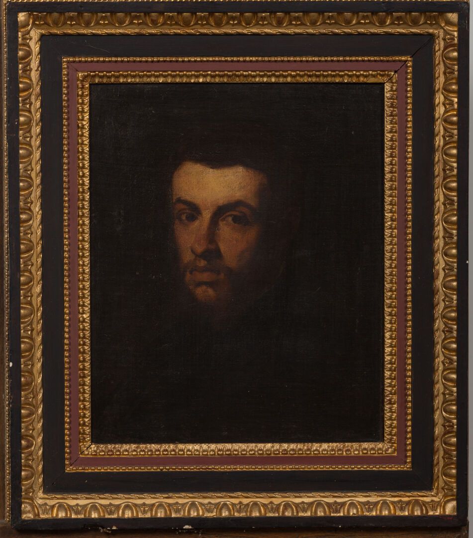 Null 19世纪的法国学校。

一个人的肖像。

布面油画。

高_46,5厘米，宽_38,5厘米。