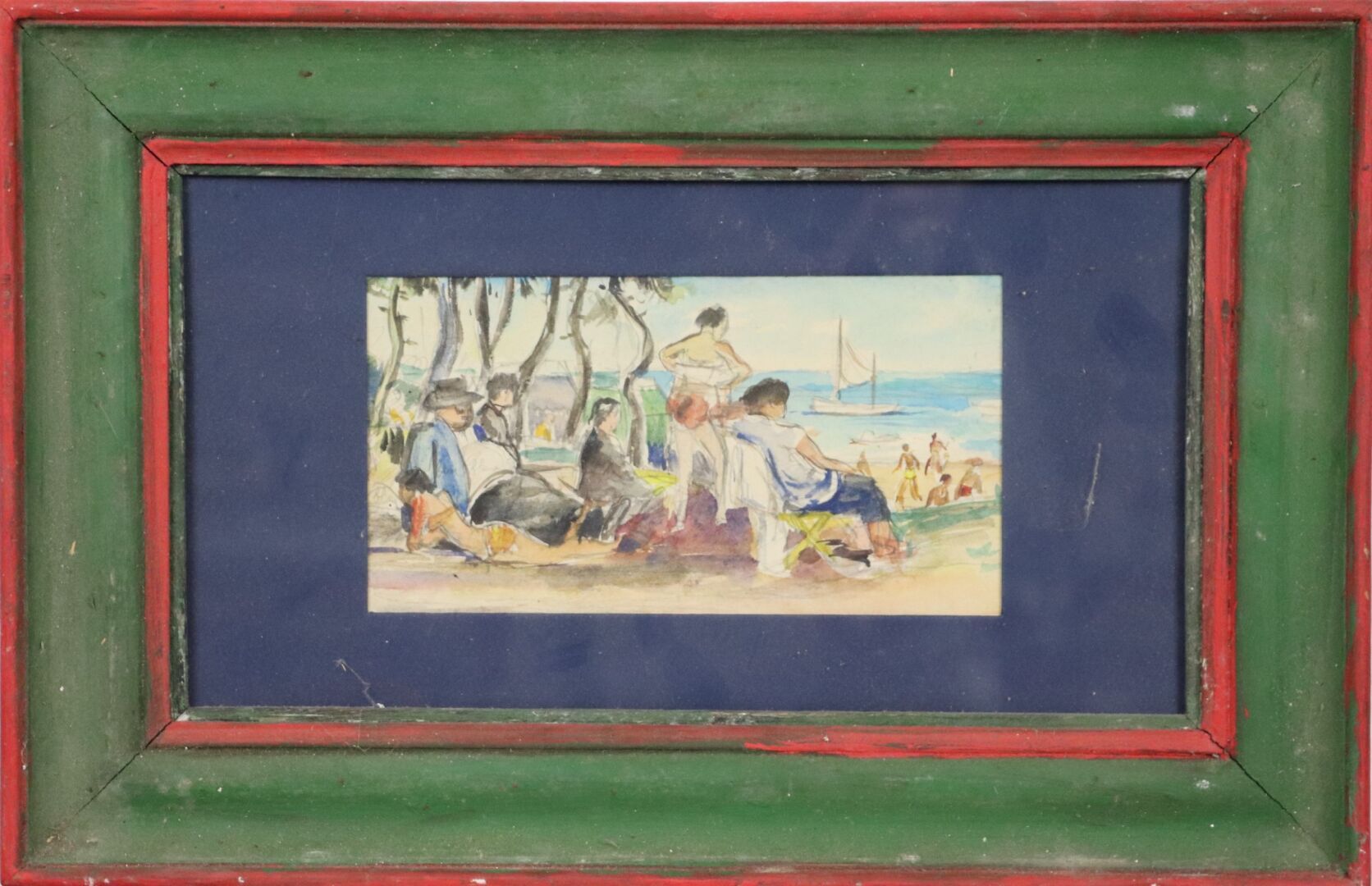 Null Ecole française du XXème siècle.

Journée à la plage.

Crayon et aquarelle.&hellip;