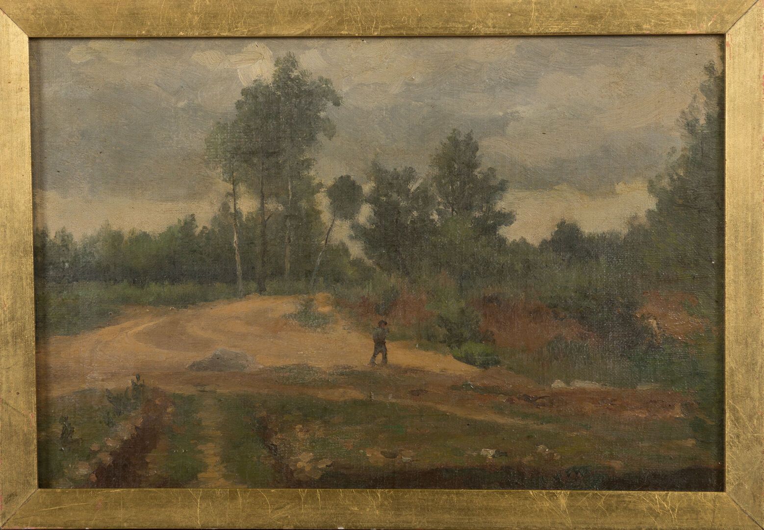 Null French school of the end of the 19th century.

Stroller on a path.

Oil on &hellip;