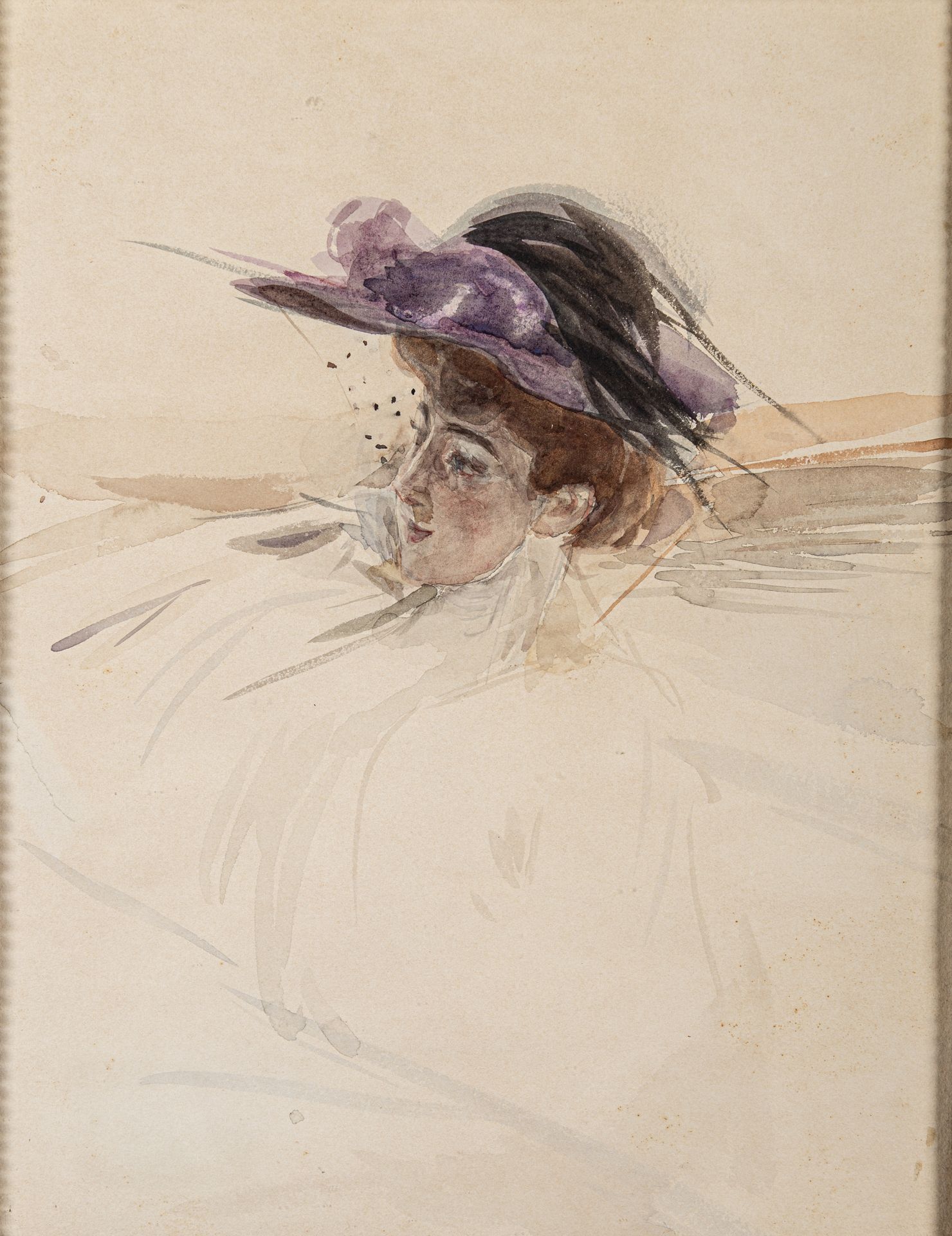 Null 
Giovanni BOLDINI (1842-1931).

Portrait of Madame d'Aurillac.

Watercolor &hellip;