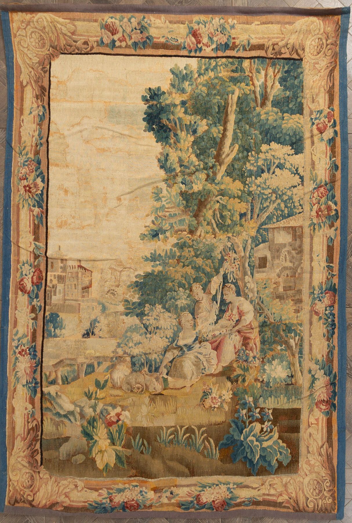 Null AUBUSSON.
Tapisserie en laine figurant une scène champêtre.
XVIIIème siècle&hellip;