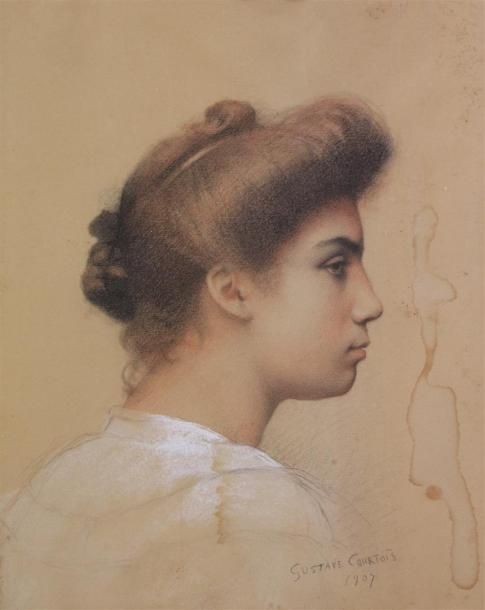 Null Gustave COURTOIS (1853-1923).

Portrait de Mademoiselle B.

Dessin au crayo&hellip;