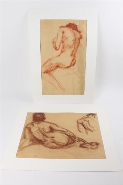 Null Marcel FEGUIDE (1888-1968).
Nus.
Deux dessins à la sanguine, dont un signé.&hellip;