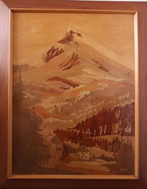 Null Pierre ROSENAU.

Le Mont Cervin.

Important tableau en marqueterie, signé, &hellip;
