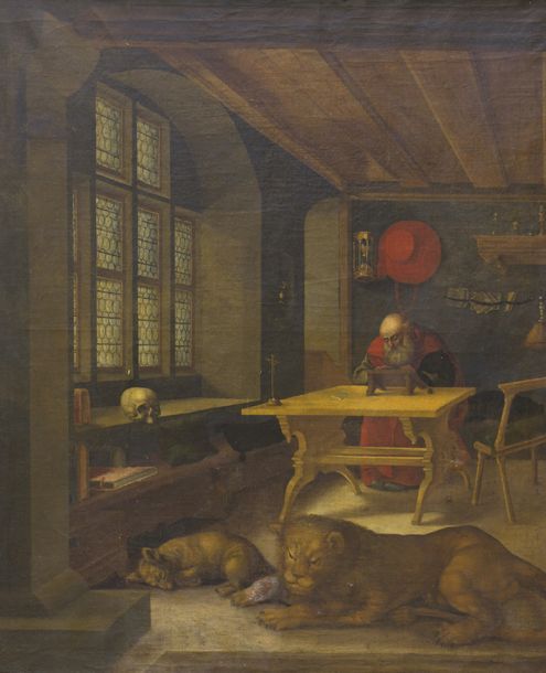 École Flamande du XVIIe siècle 
Saint Jérôme dans son cabinet de travail
Huile s&hellip;