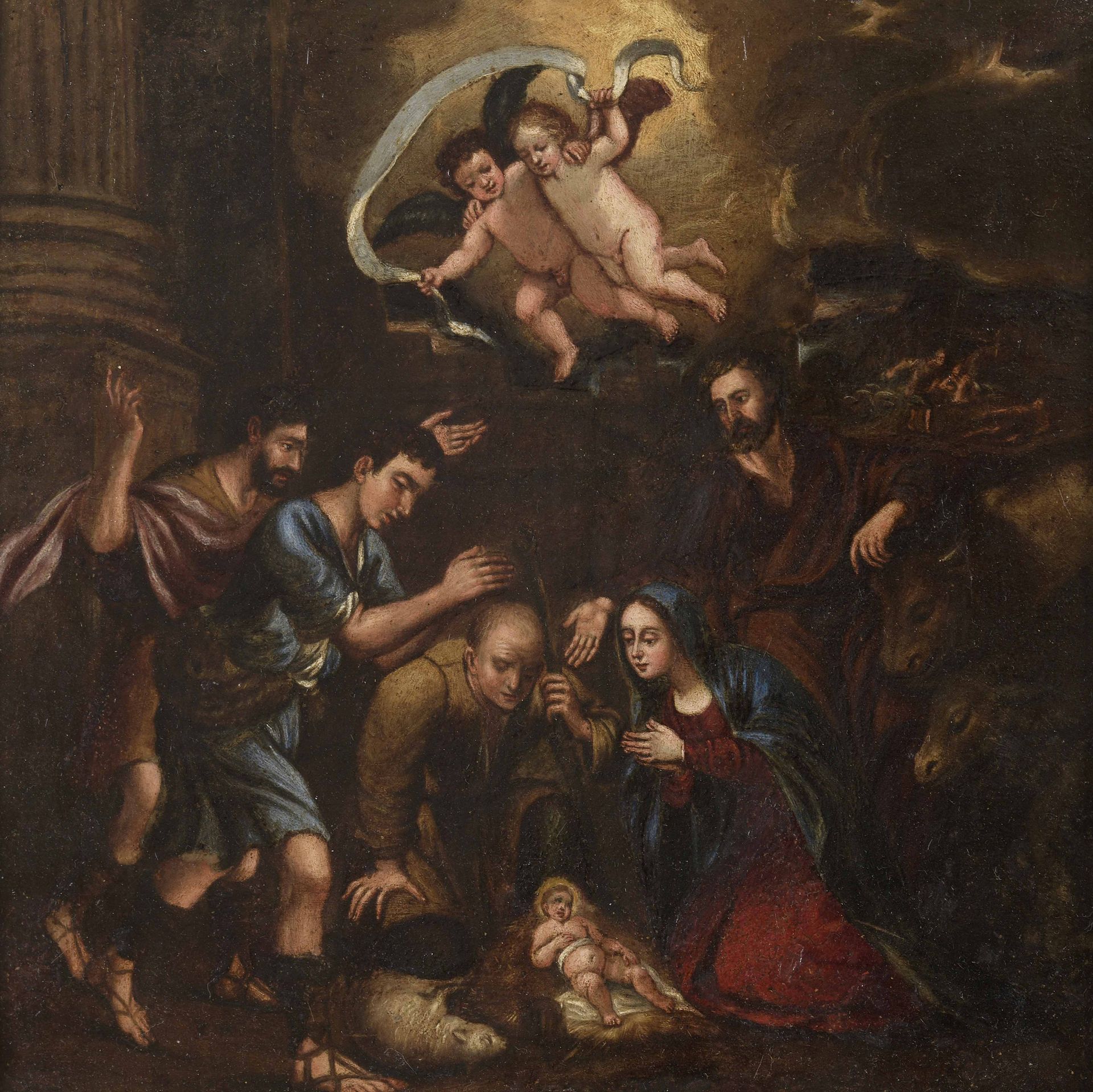 Null 17th century FRENCH SCHOOL

The Adoration of the shepherds

Oil on copper (&hellip;