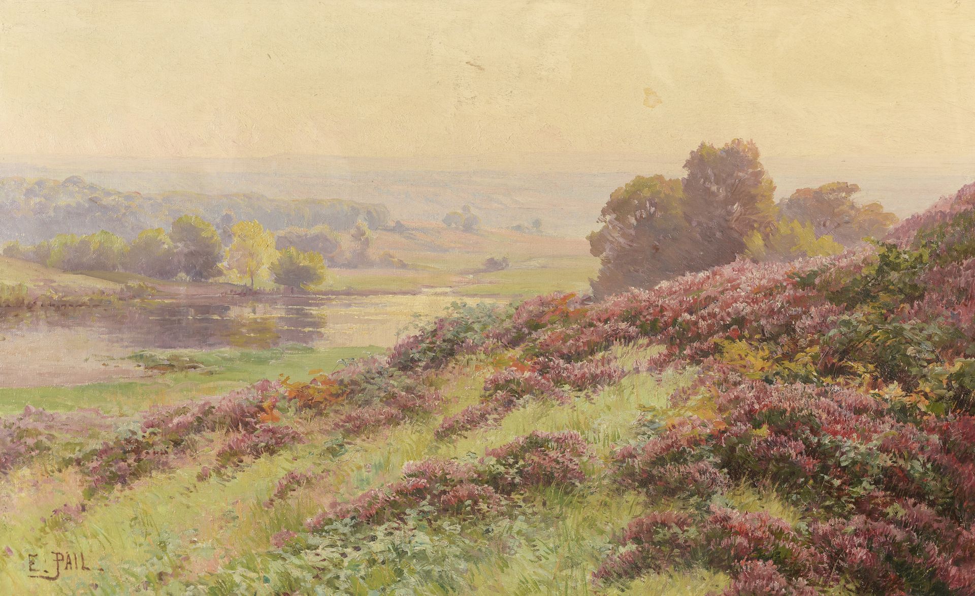 Null 爱德华-派尔(1851-1916)

楠木林

布面油画，左下方有签名。

(背面的零件)

45 x 73 cm