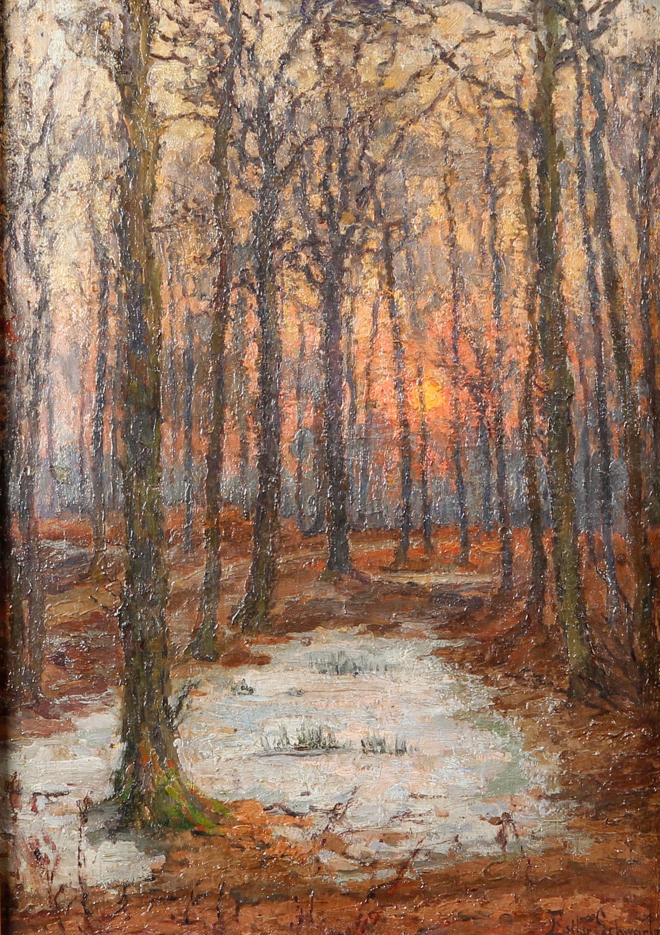 Null SCHWARTZ Esther (20th century)

Dusk in the forest

Oil on canvas, signed l&hellip;