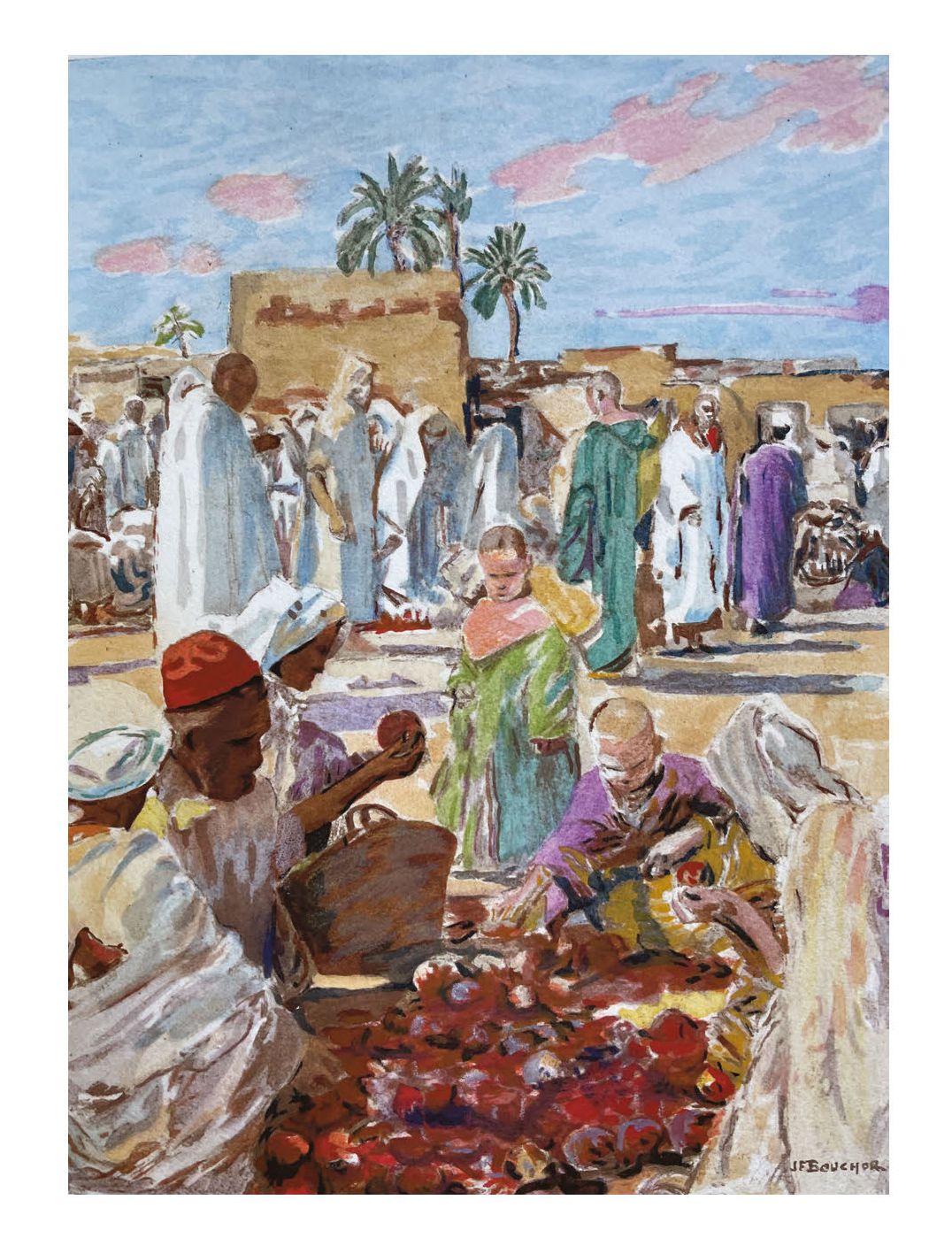 BOUCHOR (J.-F.) / CHEVRILLON (André) Marrakech in the palms. Illustrations by J.&hellip;