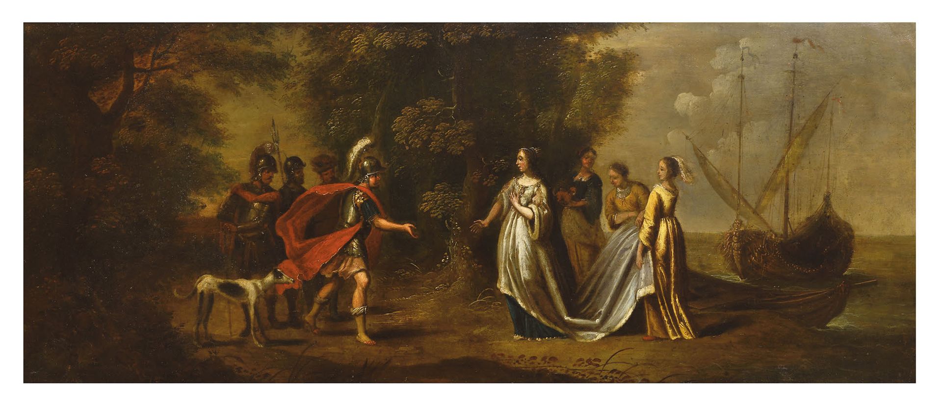 ECOLE FLAMANDE du XVIIe siècle César recibiendo a Cleopatra (?)
Óleo sobre cobre&hellip;