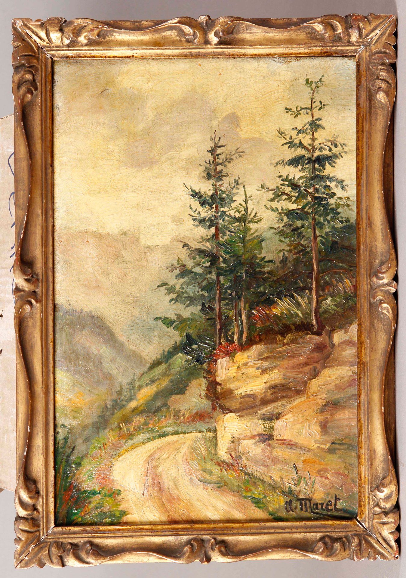 Null A.MARET (XX secolo)
Strada di montagna
Olio su tela.
41 x 27,5 cm
Piccola c&hellip;