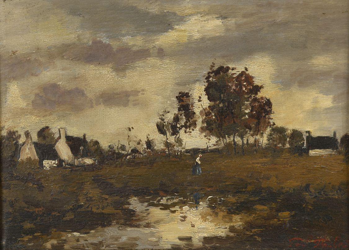 Null 保罗-弗劳博特 (1928-1994)
乡村景观
面板油画，右下角有签名。
16 x 21,5 cm