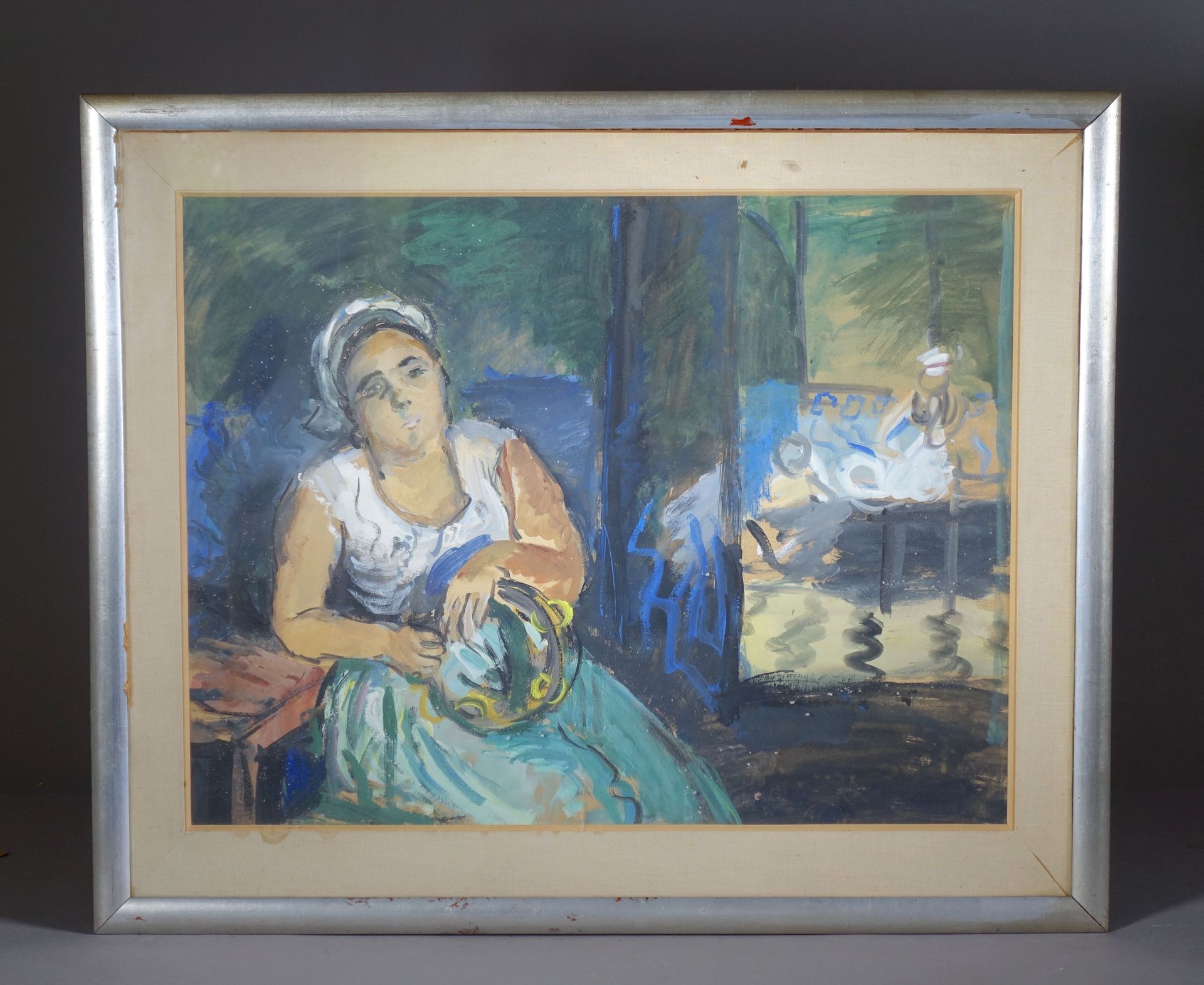 Null Jean LAUNOIS (1898-1942)
Paysanne assise
Gouache, signée.
48 x 63 cm
(Encad&hellip;