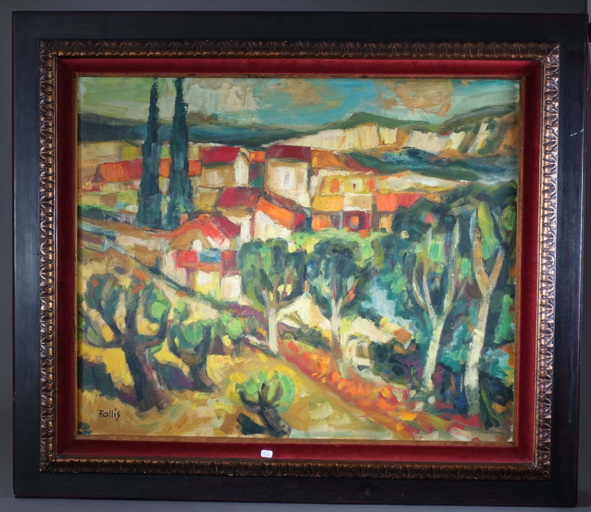 Null FOLLIS (20世纪)
普罗旺斯景观
布面油画（带框）。
61 x 75厘米