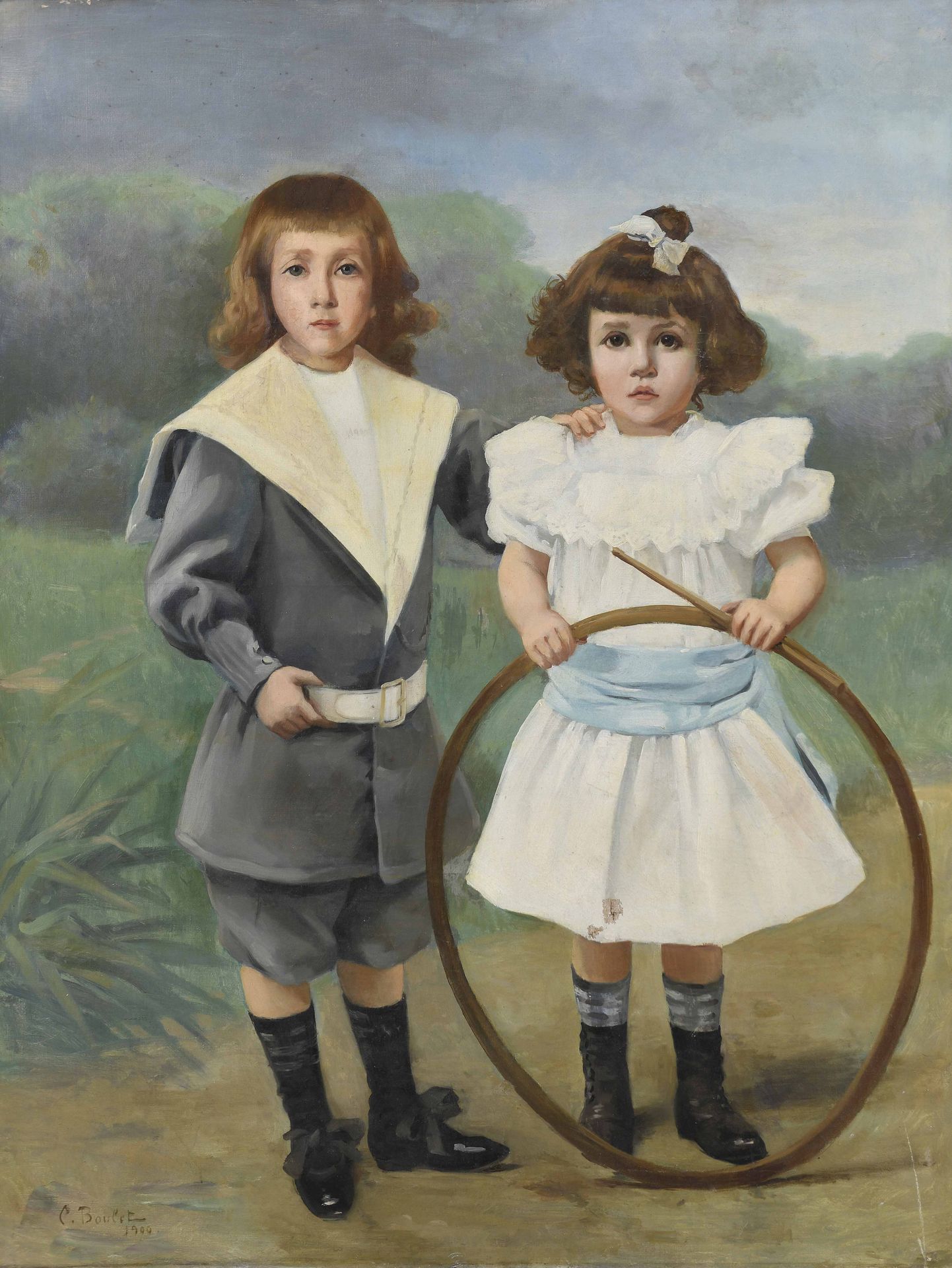 Null Cyprien BOULET (1877-1927)
Les deux enfants au cerceau
Huile sur toile, sig&hellip;