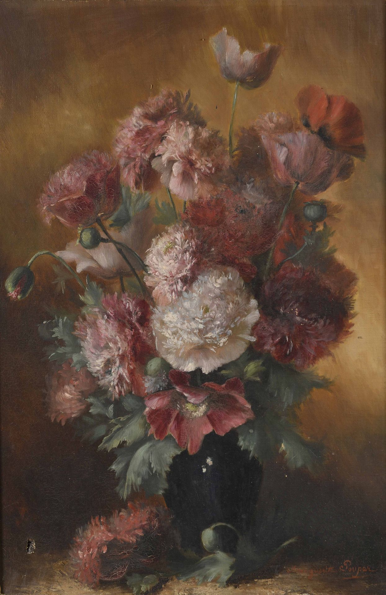 Null Marguerite POUPAR (Early XXth century)
Bunch of flowers
Oil on canvas (Acci&hellip;