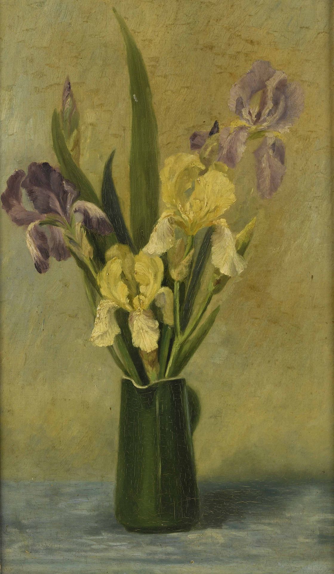 Null Gelbe und lilafarbene Iris
Öl auf Leinwand.
55 x 33 cm
