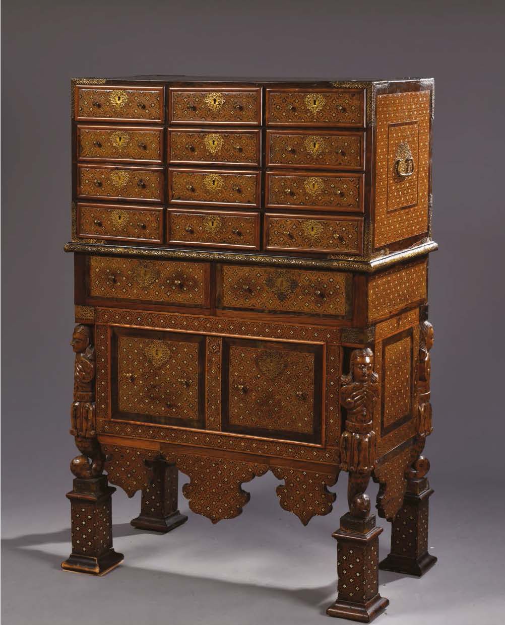 Null CABINET said CONTADOR in teak and marquetry of ebony and bone, opening with&hellip;
