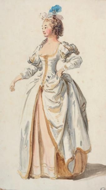 Jean-Baptiste LE PRINCE (Metz 1734 - Saint-Denis-du-Port 1781) Jeune femme, main&hellip;