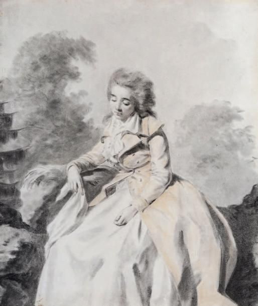 Jacques Antoine Marie LEMOINE (Rouen 1751 - Paris 1824) Femme assise dans un pay&hellip;