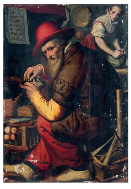 Pieter PIETERSZ (1540 - 1603) Le Compteur de grains d'orge Panneau, une planche &hellip;
