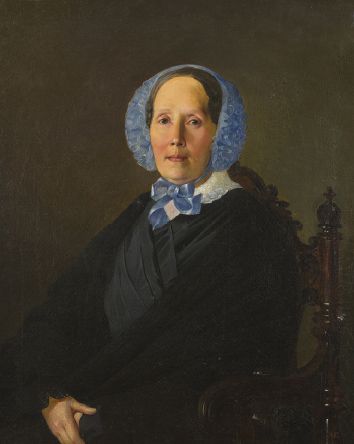 École RUSSE du XIXe siècle 
Portrait de femme assise et de trois-quarts, dans un&hellip;