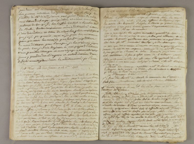 [COMPAGNIE FRANCAISE DES INDES ORIENTALES 1787-1793] Registre manuscrit (différe&hellip;
