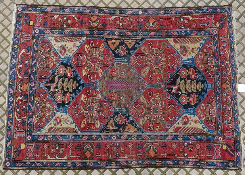 BAKTIAR (Iran), milieu du XXe siècle TAPIS à décor de jardin de semis de caisson&hellip;