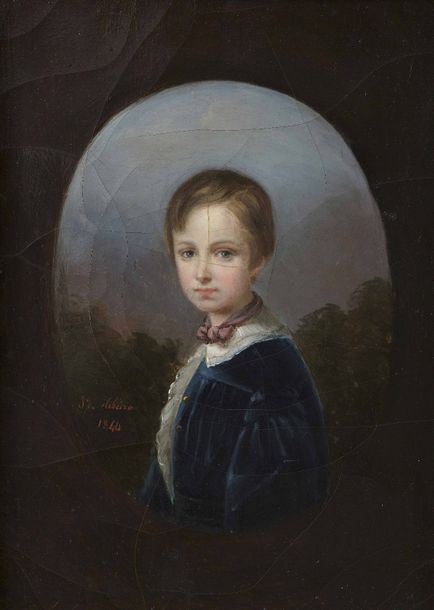 J. De RIBEIRO (Ecole française Romantique) Portrait de jeune garçon
Huile sur to&hellip;