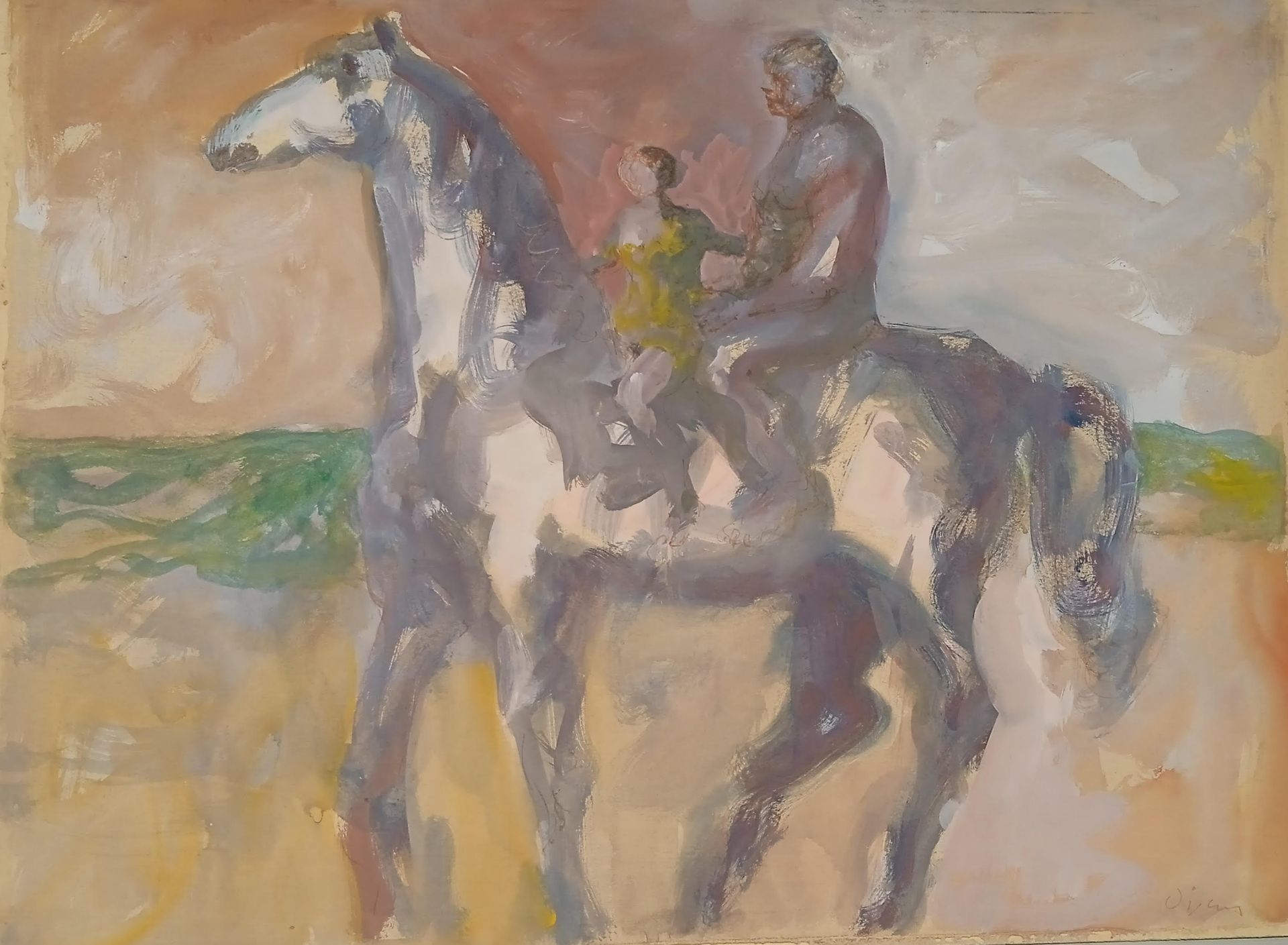 Null 西尔万-维尼 (1903-1970)

"海滩上的骑士"。

纸板上的水彩和水粉画

右下方有签名

50 x 65厘米